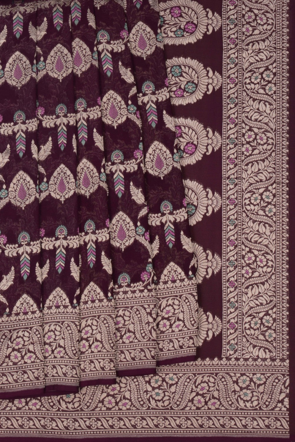Image of Banarasi Georgette Purple Saree